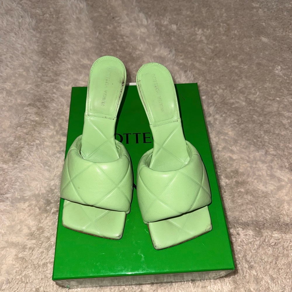 Bottega Veneta Mint Quilted Mules